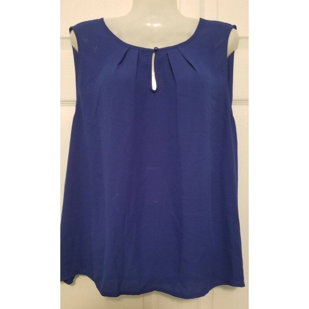 Emery Rose Women's Top Blue Sleeveless Keyhole Neckline New Tags Size 2XL
